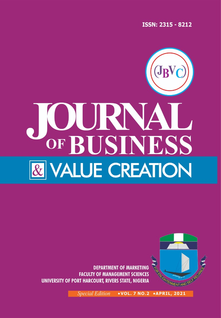 JOURNAL OF BUSINESS AND VALUE CREATION
